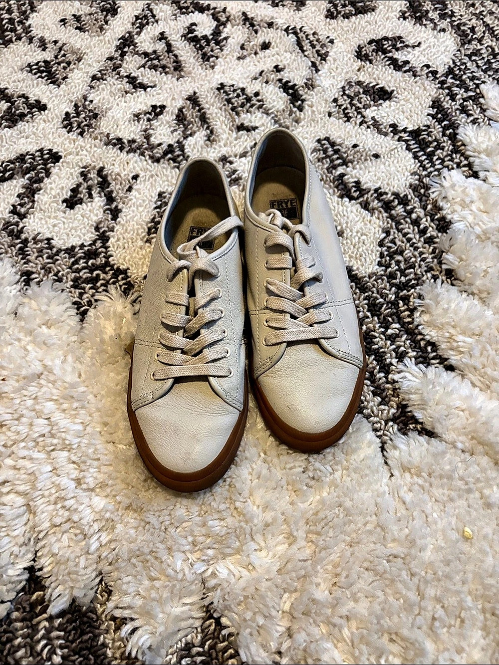 Frye Ivy Low Lace Sneakers White & Brown